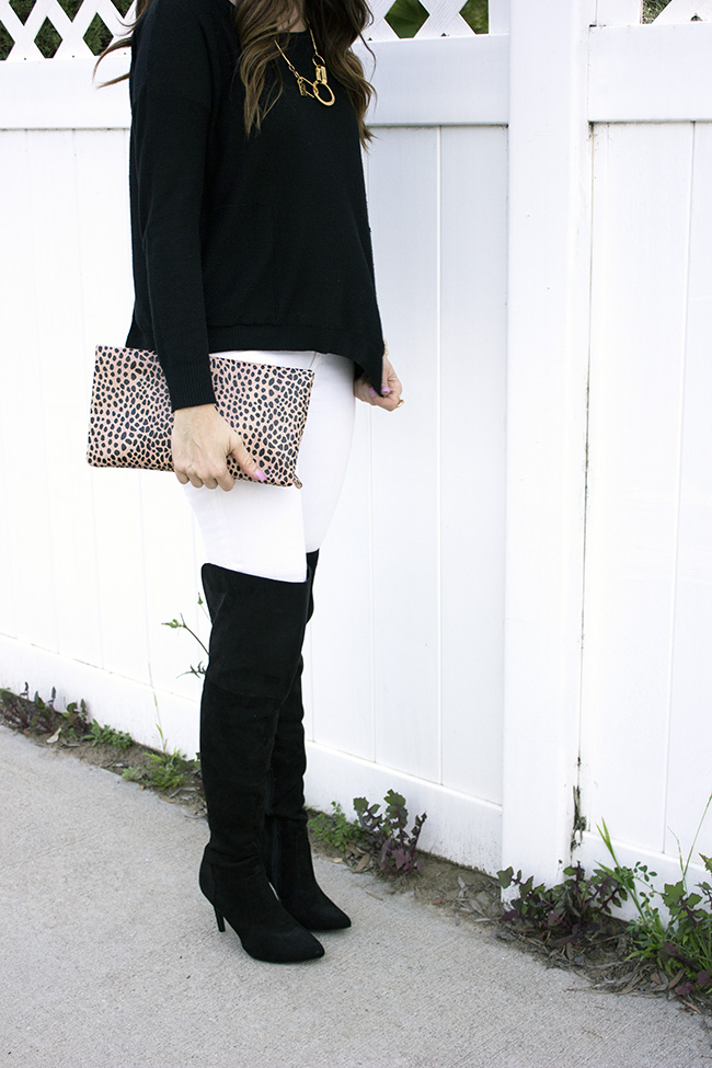 Another Transitional Look with White Denim - Glam Latte