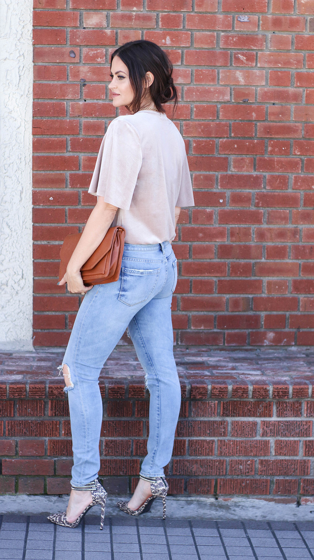 velvet bodysuit denim outfit fall fashion