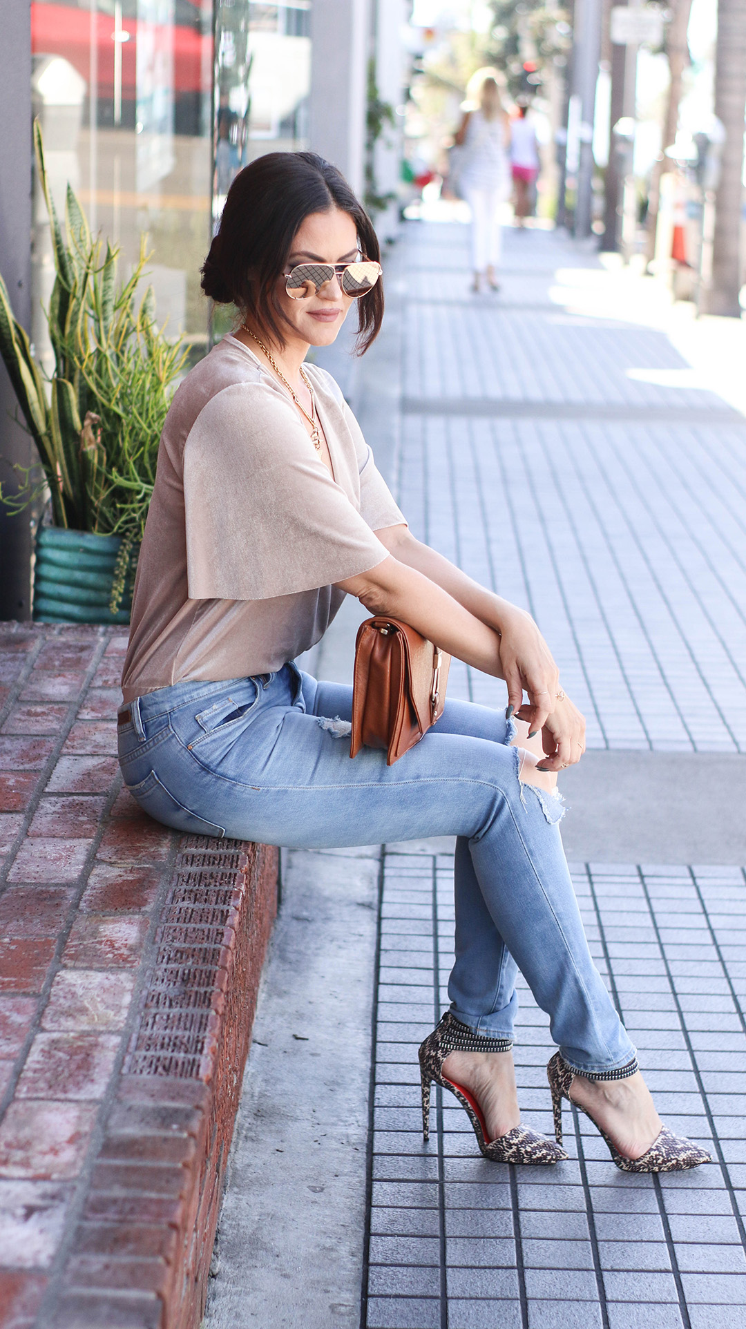 velvet bodysuit denim outfit